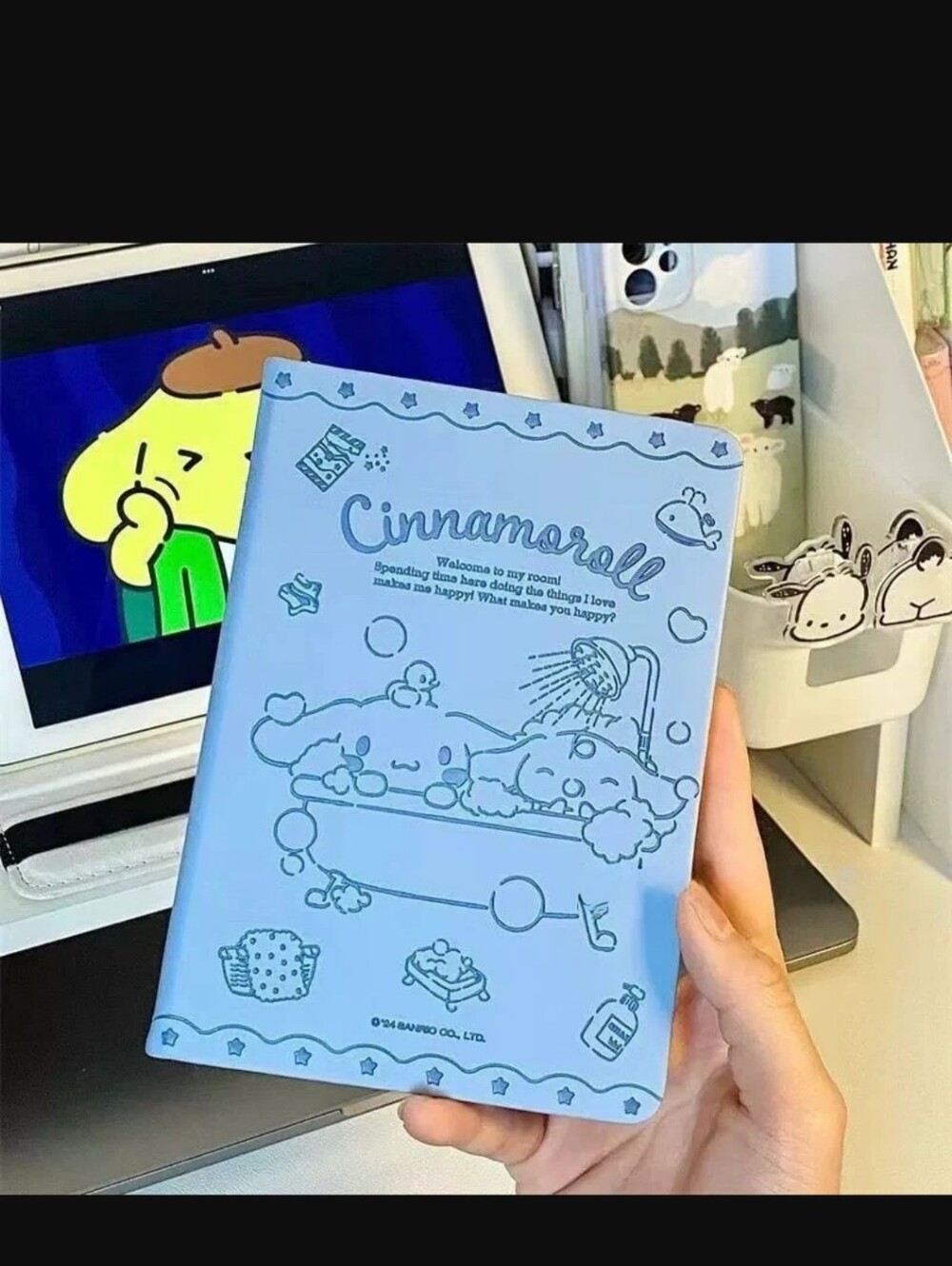 Sanrio Cinnamoroll B6 notebook/soft PU embossed cover